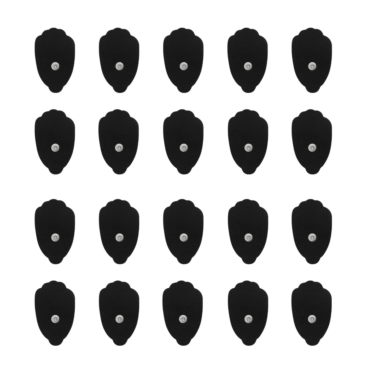 MedTens MedTens 20 Pads (10pairs) Tens Electrodes Replacements Pads for Tens Unit Snap Tens Unit Electrodes Replacement Massage Pads Latex Free,Black