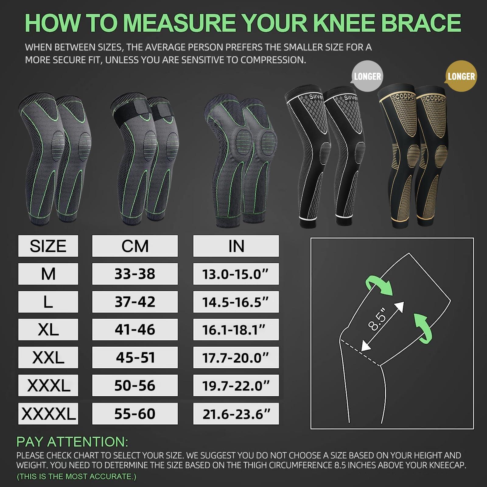 SKDK Full Leg Sleeves Long Compression Leg Sleeve Knee Sleeves Protect Leg, for Man Women Basketball, Arthritis Cycling Sport Football, Reduce Varicose Veins and Swelling of Legs