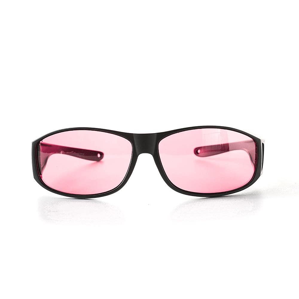 SomniLight Light Therapy SomniLight Light Therapy SomniLight FL-41 Light Sensitivity Glasses for Florescent Light Sensitivity, Photophobia, and Migraines (fit-over style), Black, Medium