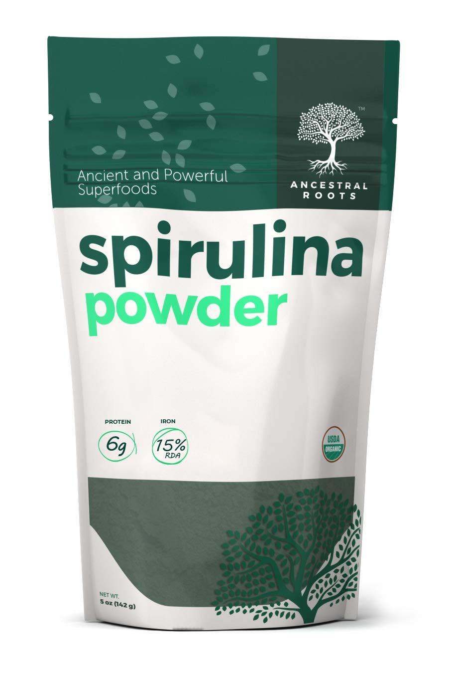 OMG! Organic Meets Good Ancestral Roots - Organic Spirulina Powder (5 oz - 2 Pack) I USDA Certified Vegan Spirulina Powder I 100% Pure Superfood for Optimal Health & Immune Support.