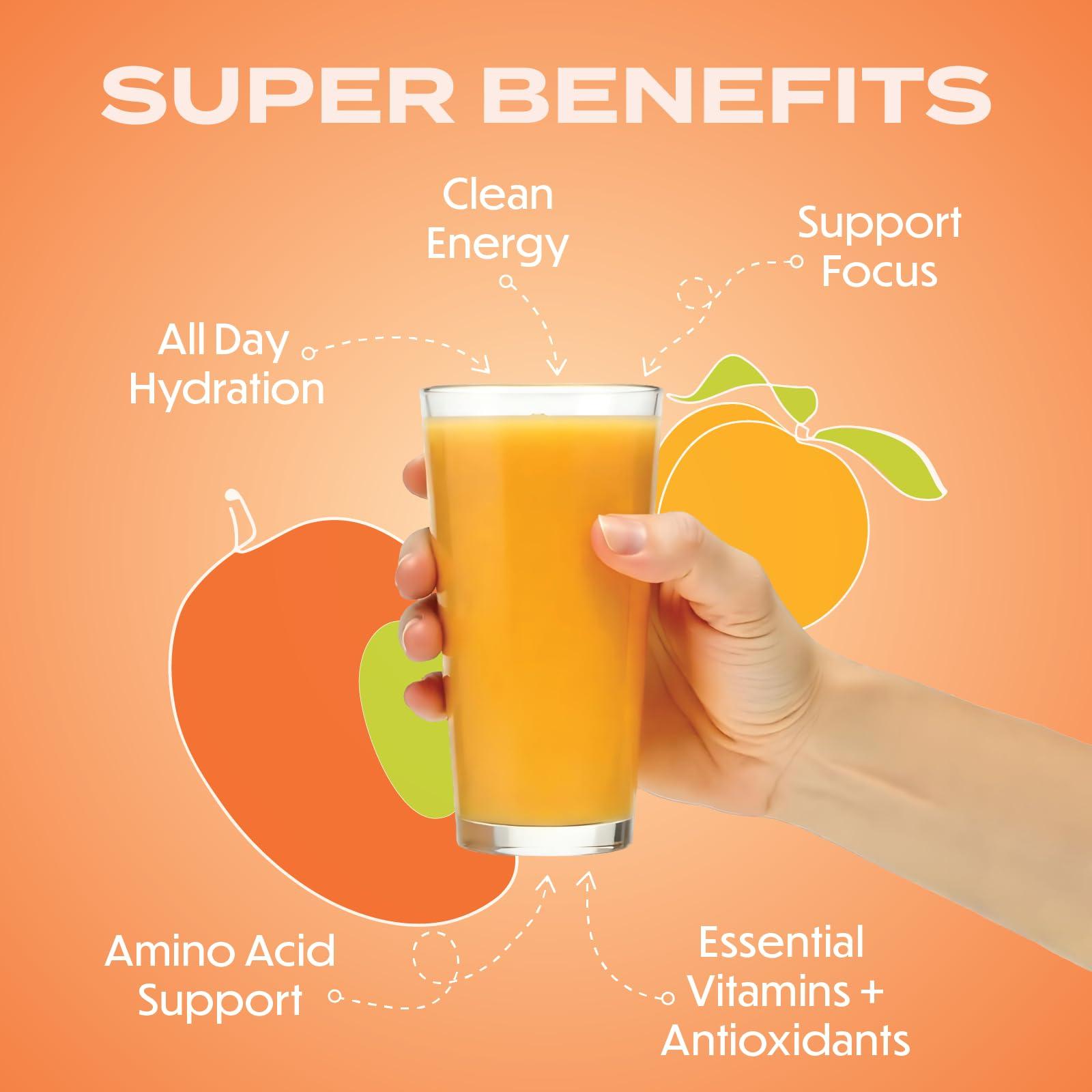 Forgge Forgge Focus Energy Drink Powder - Lions Mane, Alpha-GPC, L-Theanine and Nootropics for Focus - Vitamins + Electrolytes - Natural Caffeine, Sugar Free (Peach Mango)