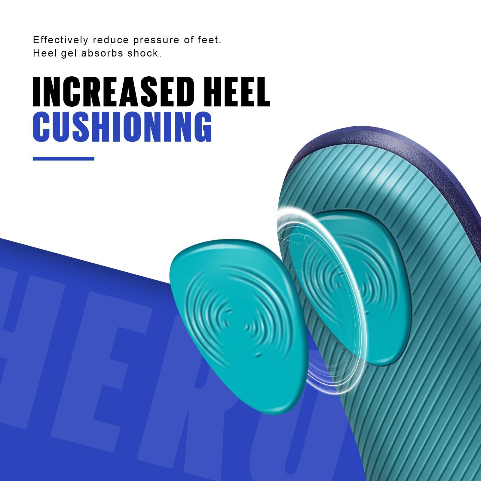 WALKHERO COMFORT AND SUPPORT WALKHERO Medium Arch Support Insoles - Cushioning Orthotic Insoles, Plantar Fasciitis Inserts for Men & Women to Relieve Foot Pain and Provide Shock Absorption (Blue) Mens 10-10 1/2