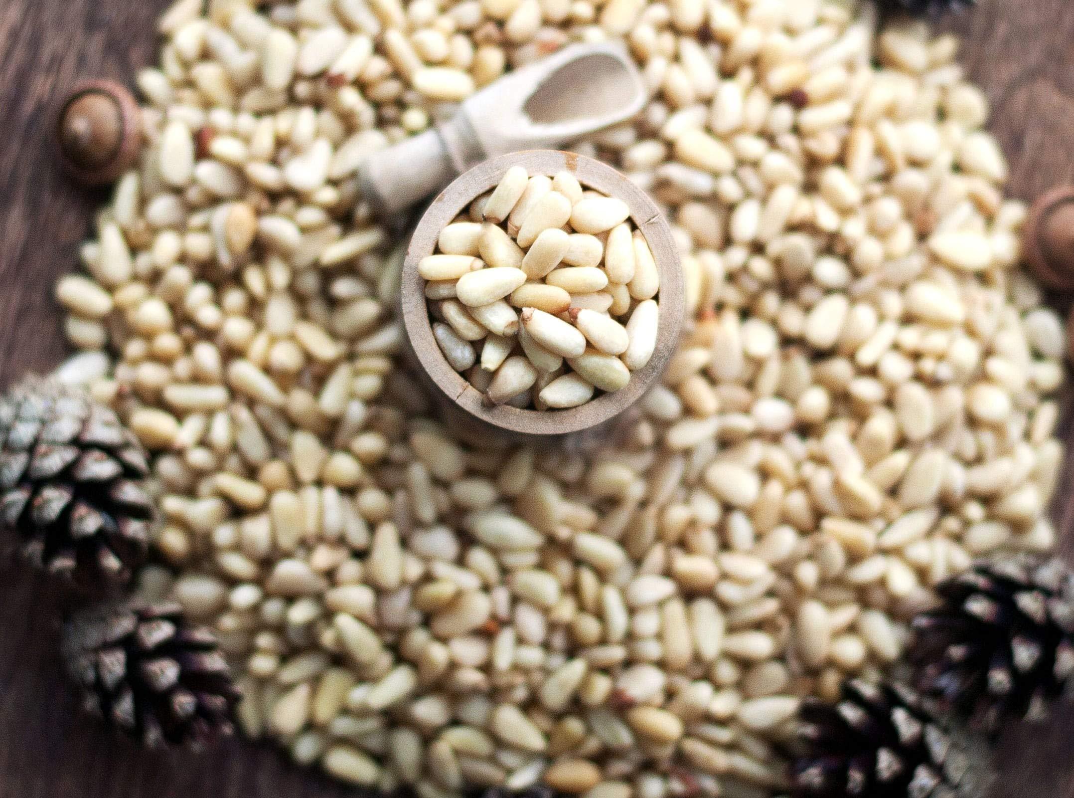 Food to Live Food to Live Organic Pine Nuts, 2 Pounds Non-GMO, Whole Raw Pignolias, Unsalted, No Shell, Vegan, Kosher, Bulk Snack. Rich in Vitamin E, Protein. Great for Pesto, Salads, Homemade Desserts