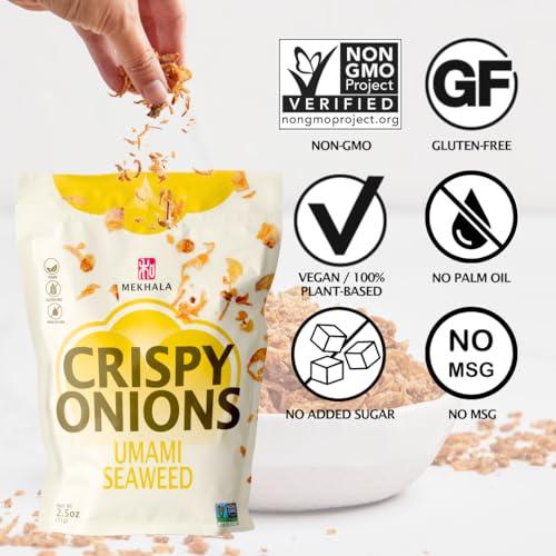 Mekhala Mekhala Umami Seaweed Crispy Onions - Salad Toppings Crunchy Fried Onions For All-Purpose Seasoning Like Keto, Ramen Toppings, And Rice Gluten-free | 2.5oz