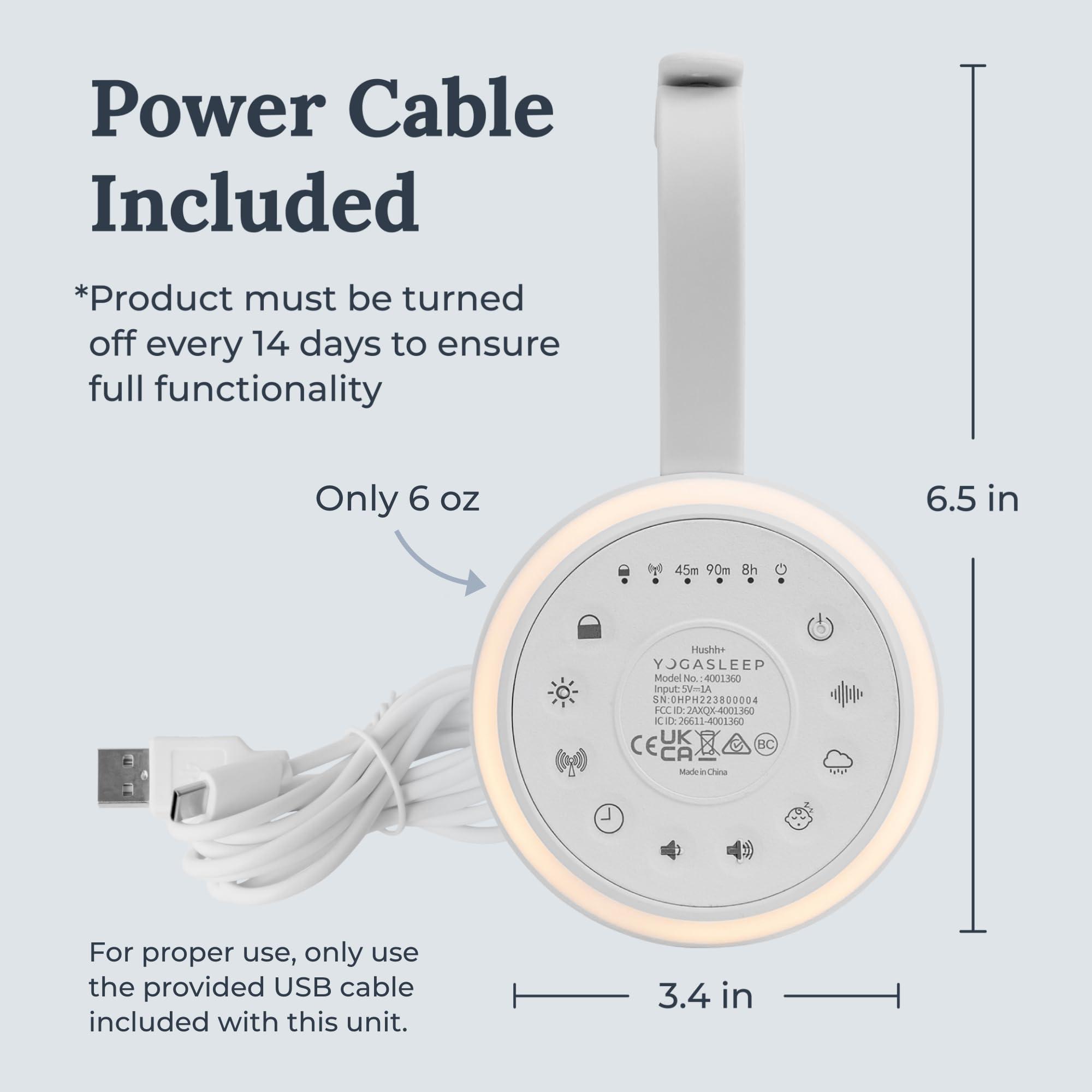 Marpac Yogasleep Hushh+ Portable White Noise Machine for Baby, 20 Soothing Natural Sounds, Wireless Charging & Speaker, Compact Size, Noise Canceling for Better Sleep, Privacy & Nursery Must Have