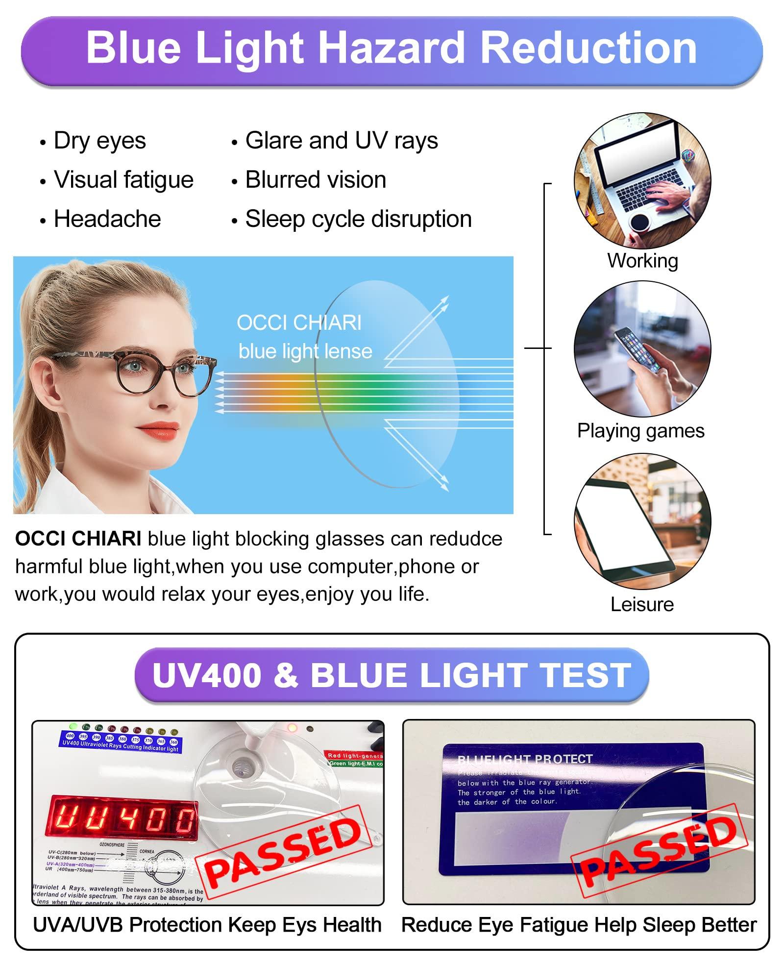 OCCI CHIARI OCCI CHIARI Bifocal Reading Glasses with Clear Top,Blue Light Blocking Readers Women 1.0 1.5 2.0 2.5 3.0 3.5(300+ Demi)