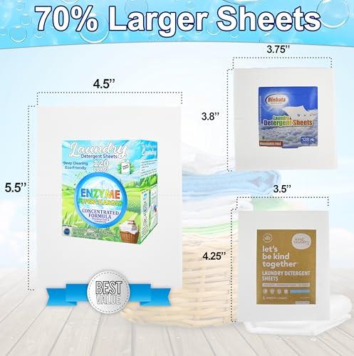 5 STAR SUPER DEALS Eco Laundry Detergent Sheets (120 Large Sheets) - Plant Based, Biodegradable Machine Washing Strips, Liquid Less, Plastic Free, Travel & Home Use - Compact & Pre-Measured (Ocean Breeze)