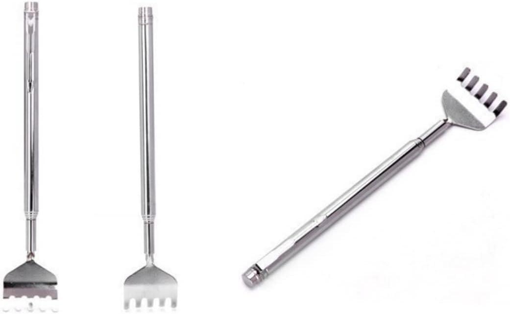LIWEARE LIWEARE Back Scratcher Telescopic Scratch Backscratcher Massager Stainless Steel, Back Scratcher Extendable Up to 50cm, Telescopic Metal Back Scratcher for Head and Back