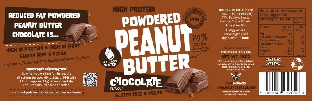 Handsomemen Hale Naturals PPB 180g Chocolate Flavour Powdered Peanut Butter