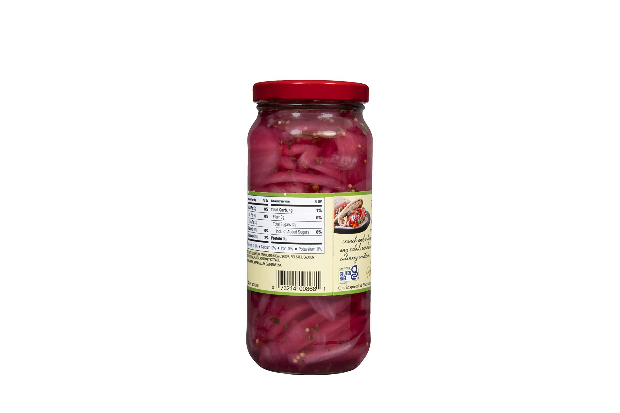 Mezzetta Mezzetta Pickled Onion Pack, Pickled Red Onion & Spicy Pickled Onion | Gluten Free | 16 Fluid Ounce Jar (Pack of 2)