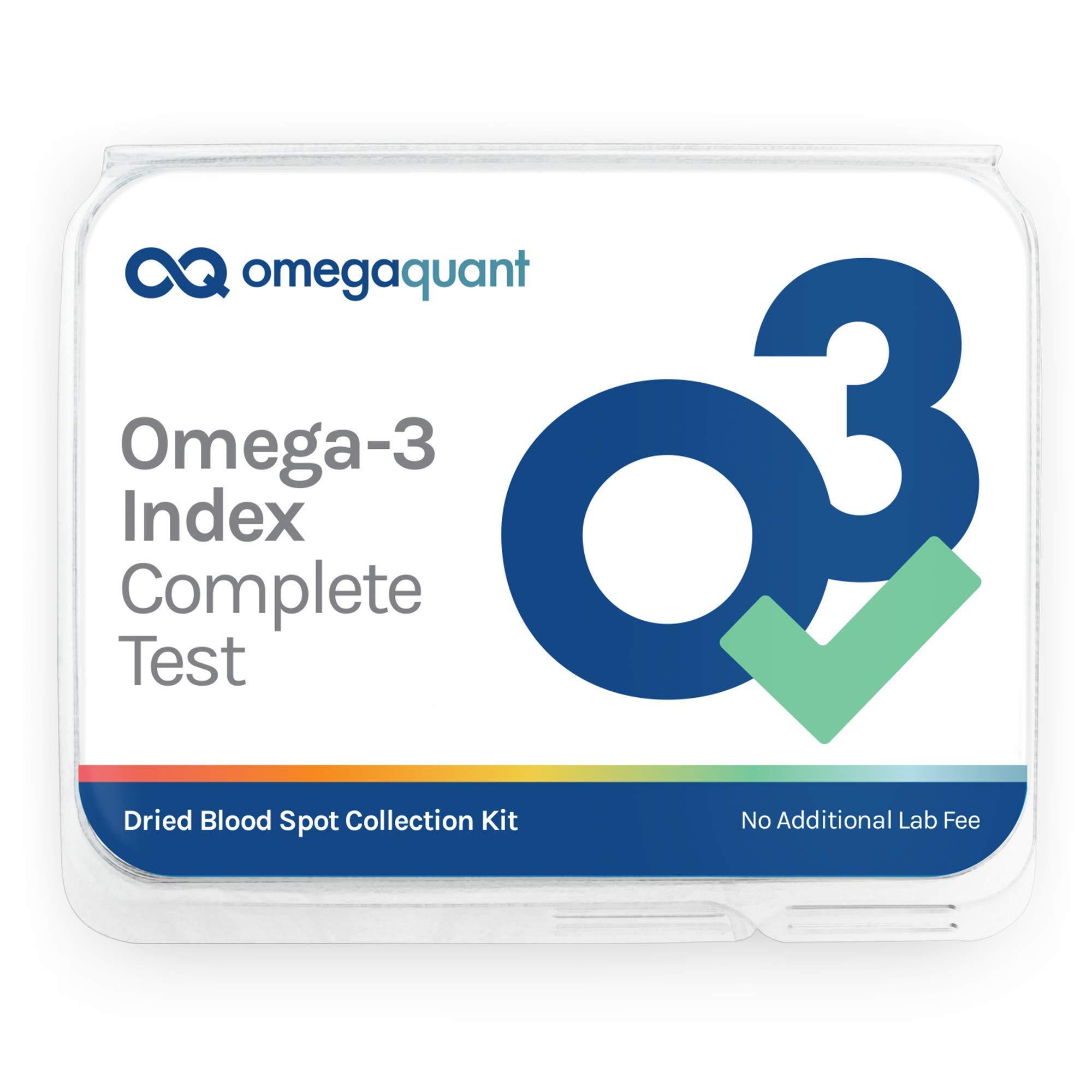 OmegaQuant Omega Quant Omega-3 Index Complete - Complete Fatty Acid Profile Blood Test Kit | Includes - Omega-3s, Omega-6s, Saturated Fats, Monounsaturated fats, Trans Fats | 1 Complete Home Kit