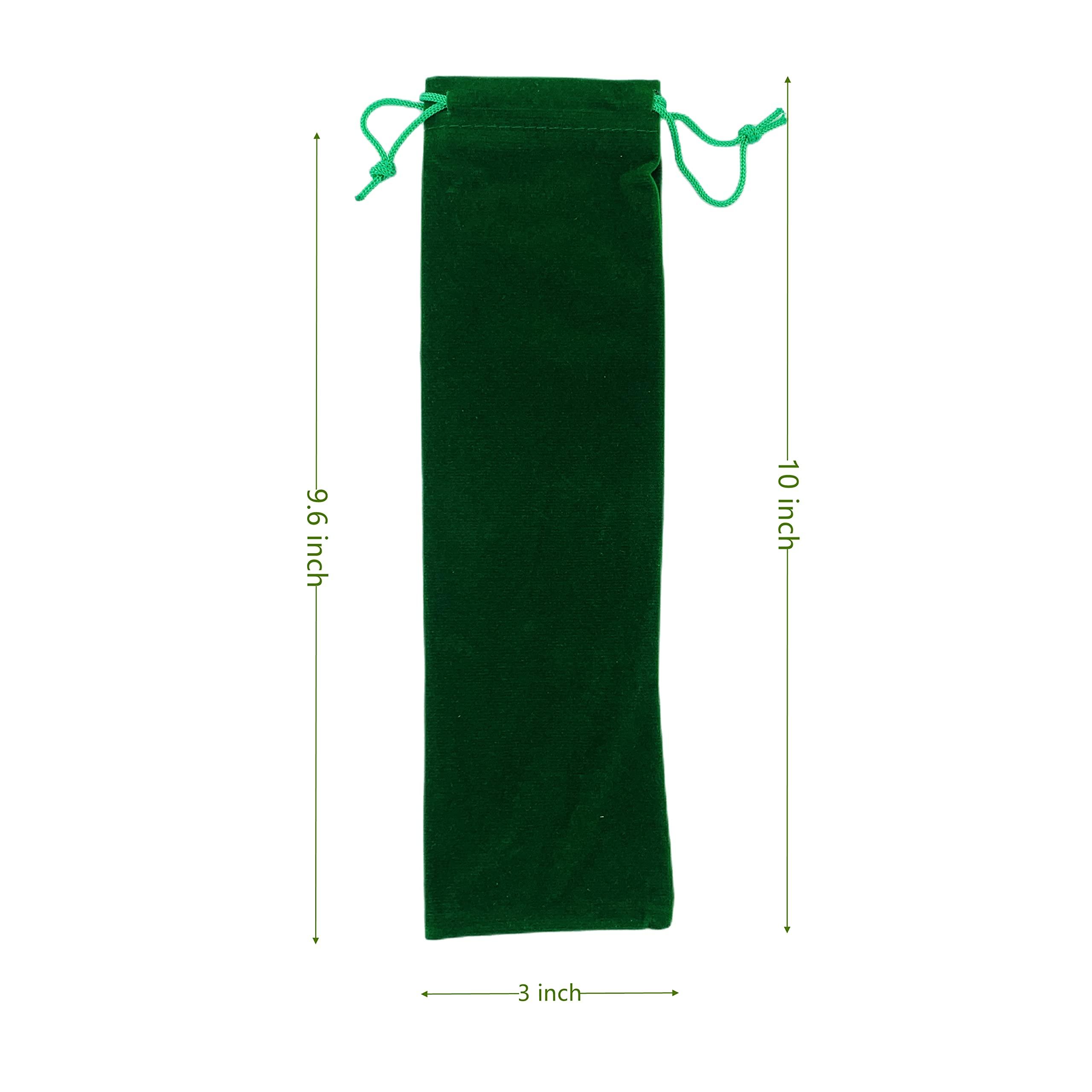 Palmhomee Palmhomee Pack of 12 3x10 Inch Velvet Drawstring Bags Gift Bag Velvet Pouch For Jewelry Wedding and Party Favor (Green)