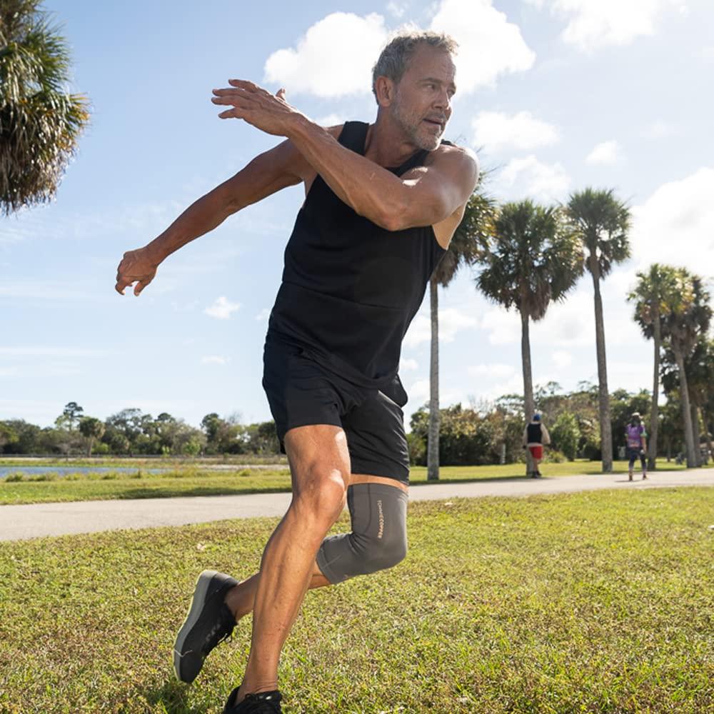 Tommie Copper Tommie Copper Performance Compression Knee Sleeve l Knee Brace for Joint Support l Men and Women, Slate Grey - 3X-Large