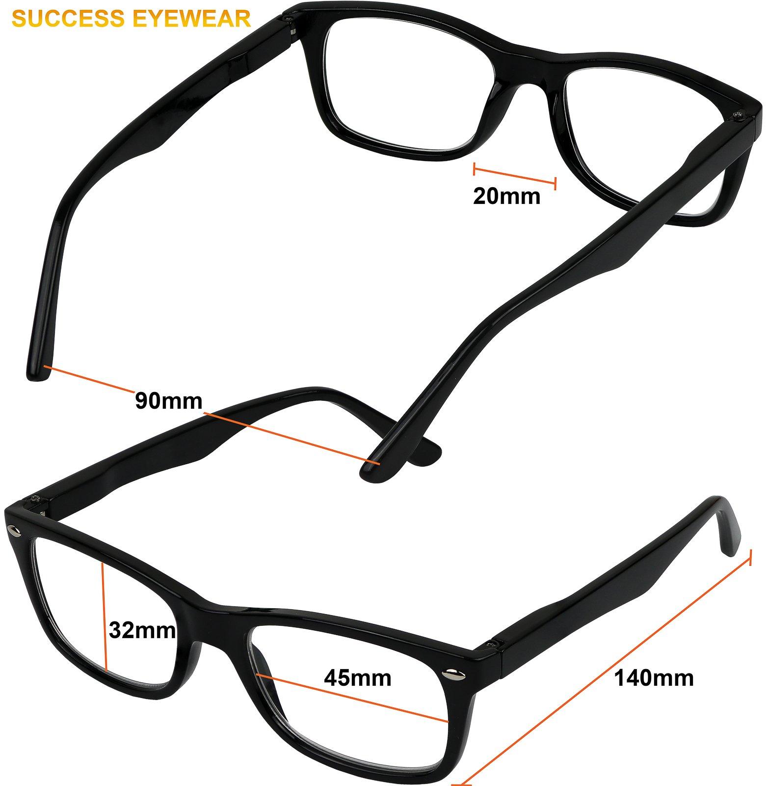 Success Eyewear Success Eyewear Reading Glasses Set of 4 Quality Readers Spring Hinge Glasses for Reading for Men and Women Set of 2 Black and 2 Havana +2.75