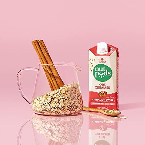 nutpods nutpods Oat Cinnamon Swirl Coffee Creamer - Unsweetened Oat Milk Creamer - Nut-Free Non Dairy Creamer - Keto, Gluten Free, Non-GMO, Vegan, Sugar Free, Kosher (12-Pack)