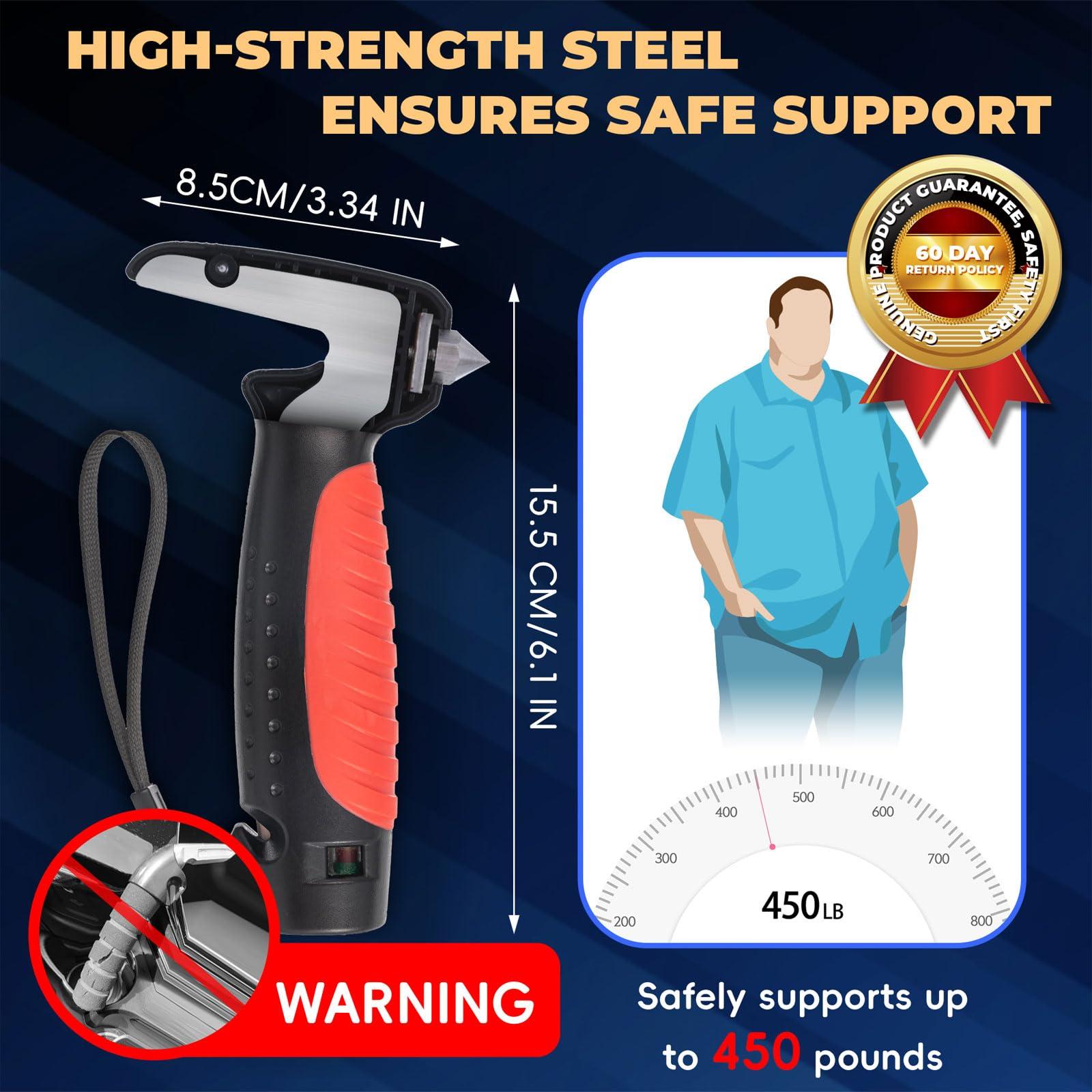 JFMkaer 4 in 1 Car Handle Assist for Elderly Car Door Handle - Multifunction Car Transfer Aid - Help Elderly Get Out of Car, Auto Cane Portable Vehicle Support Handle for Seniors, Handicapped, Max 450 Pounds