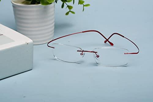 Eyekepper Eyekepper Titanium Rimless Reading Glasses Readers Women Red +2.5