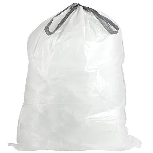 Plasticplace Plasticplace Custom Fit Trash Bags, Compatible with simplehuman Code R (200 Count) White Drawstring Garbage Liners 2.6 Gallon/ 10 Liter 16.5\" x 18\"