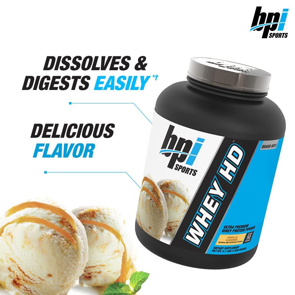 BPI Sports BPI Sports Whey HD Ultra Premium Protein Powder, Vanilla Caramel, 4.1 Pound
