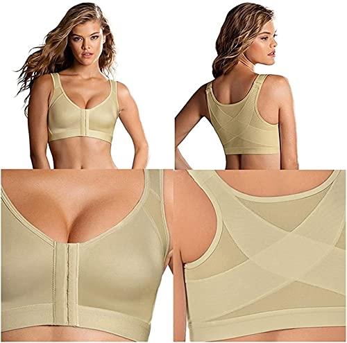 WANGPIN Back Support Posture Corrector Bra for Women Plus Size Corset Breathable Underwear Top Sports Yoga Vest Bras (Color : White, Size : 5X-Large)