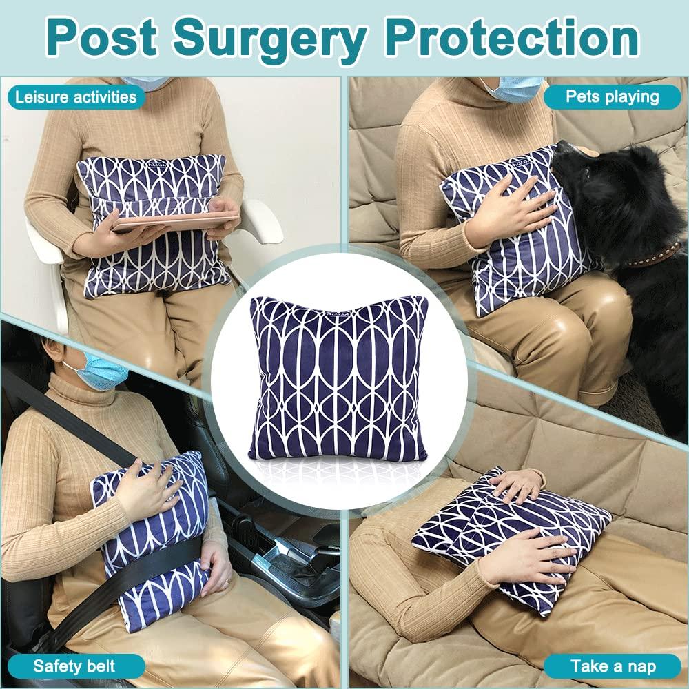 AOSSA Hysterectomy Pillow After Surgery C-Section Recovery Tummy Pillows for Stomach Body Pillow After Abdominal Surgery with Pocket for Hot Cold Pack Hernia Mastectomy Cervical Cancer Gift for Women