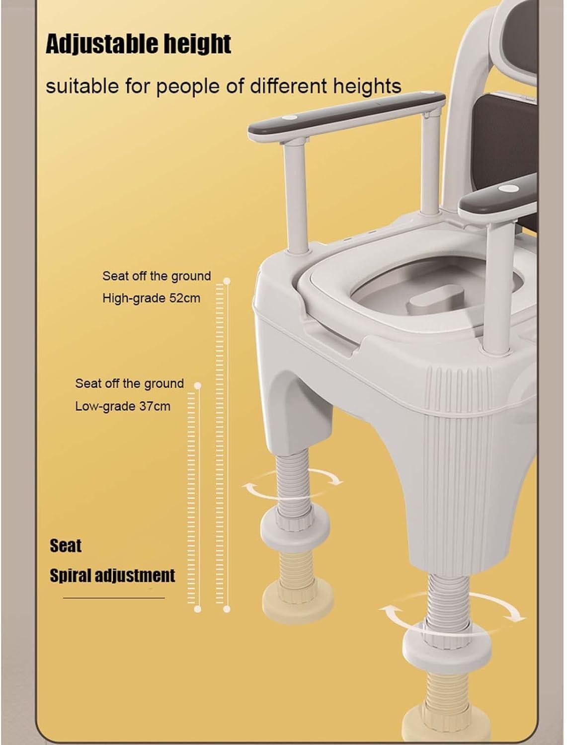 UNbit UNbit Commode Toilet Chair Bedside Toilet Household Movable Toilet with Armrests, Adjustable Bedside Commode Chair,for Seniors, Handicap,Disabled and Pregnant WEWYQSJXBXF-4328(Color:A,Size:)