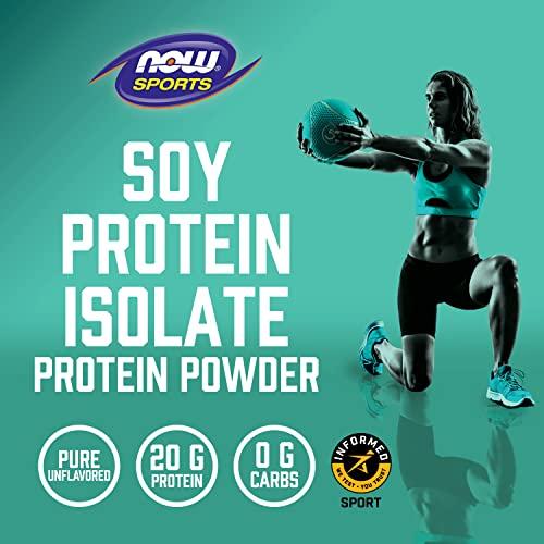 NOW NOW Sports Nutrition, Soy Protein Isolate 20 g, 0 Carbs, Unflavored Powder, 2-Pound