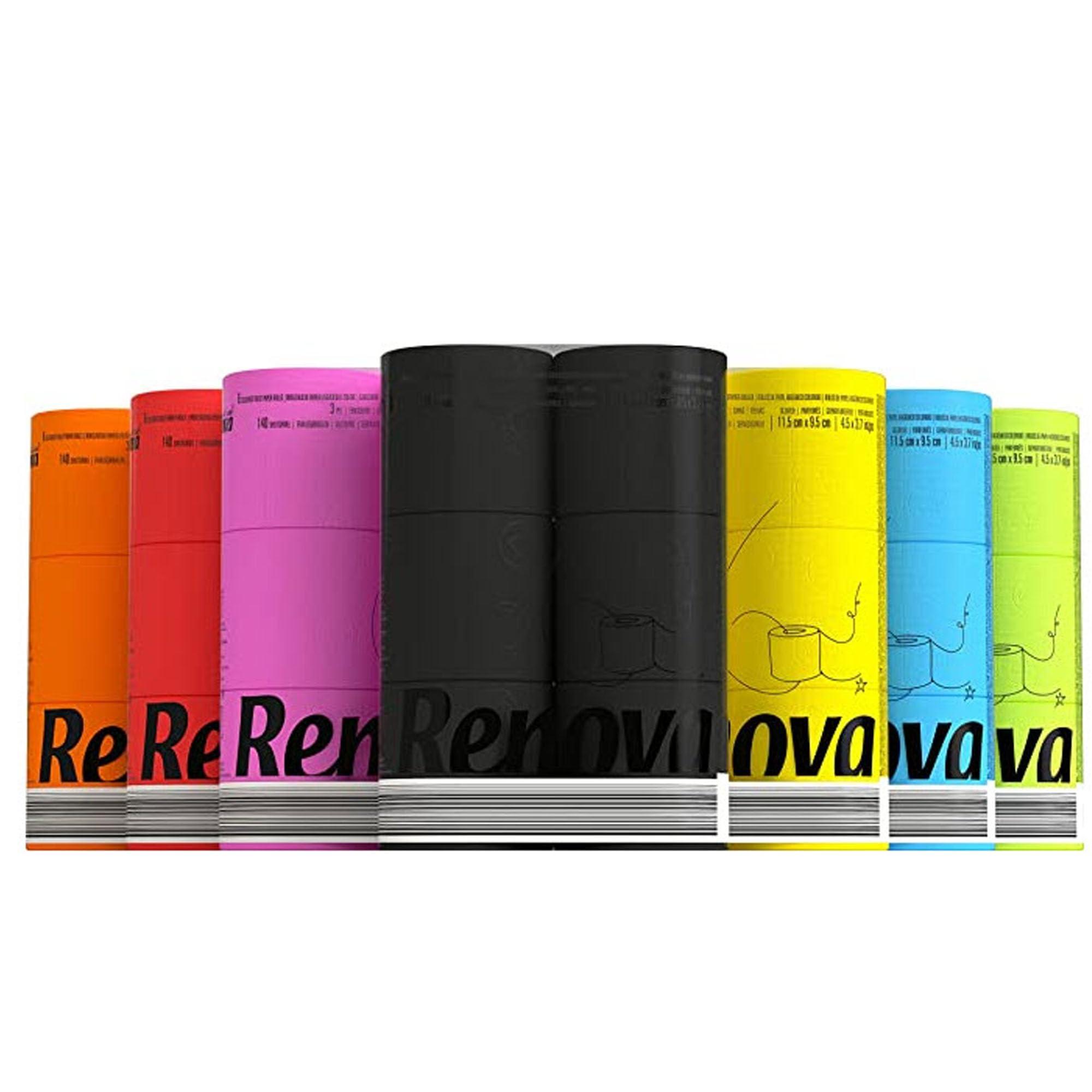 Renova Renova 3 Ply Soft Black Toilet Loo Tissue Paper Lightly Scented 6 roll pack x 6
