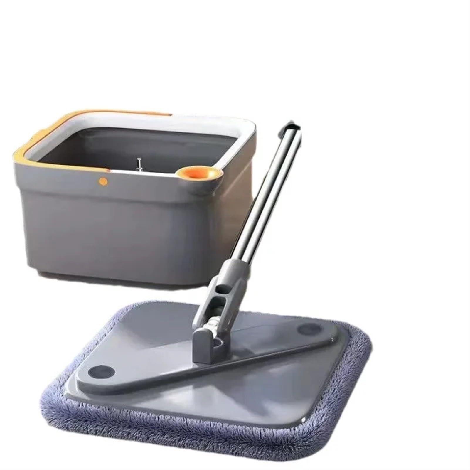 QIAAN mop Mop Household Hand-Free Lazy Mopping Wet and Dry Square Spinning Mop and Bucket with Self-Cleaning Feature with Microfibre Replaceable Mop Pad Cleaning Tool mops for Floor Cleaning (Color : Bucke