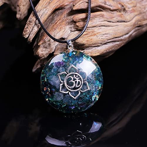 Da Piao Liang Da Piao Liang Lotus PendantYoga Chakra Crystal Necklace Healing Stone Necklaces For Women Energy Balance Spiritual Gifts
