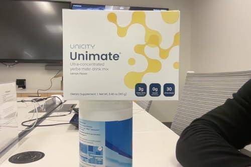 Unicity UNICITY UNIMATE LEMON GINGER STICK PACKS - Great Tasting - Ultra Concentrated Yerba Mate Drink Mix (30 Packets). Dietary Supplement. Healthy Alternative to Coffee and Energy Drinks (30-Day Supply)