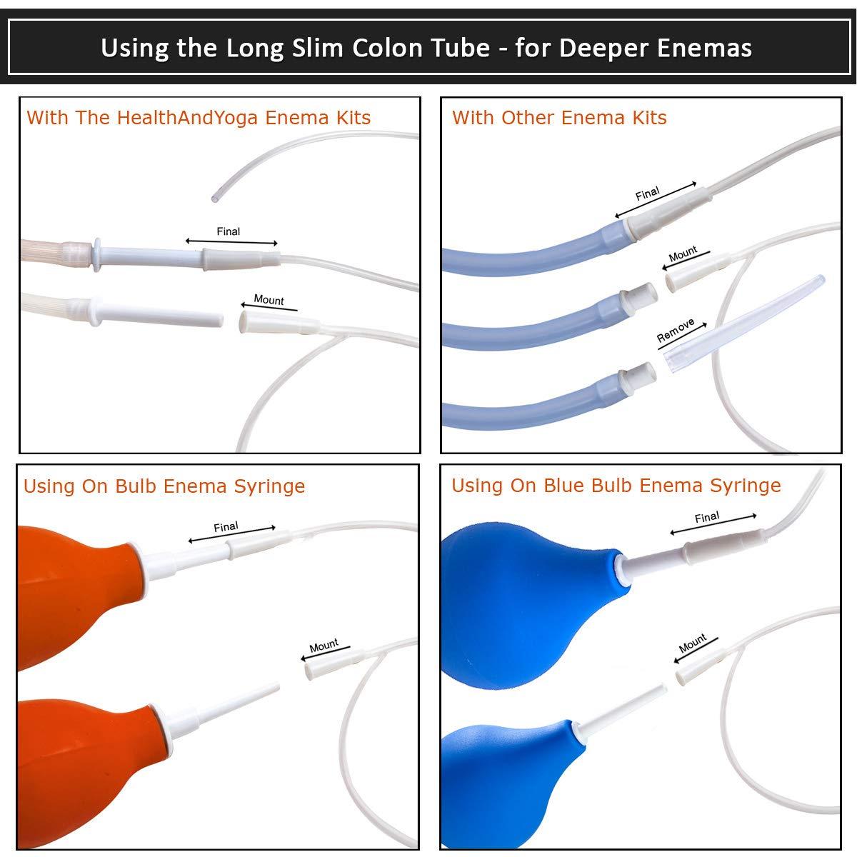 SoulGenie HealthAndYoga Long PVC 12 FR Colon Tips Saver Pack (Set of 10) - Enema Replacement Supplies  Works with Most Enema Kits - Home Use Anal Douche Tubes, Colon Cleanse, Gut Health, Constipation