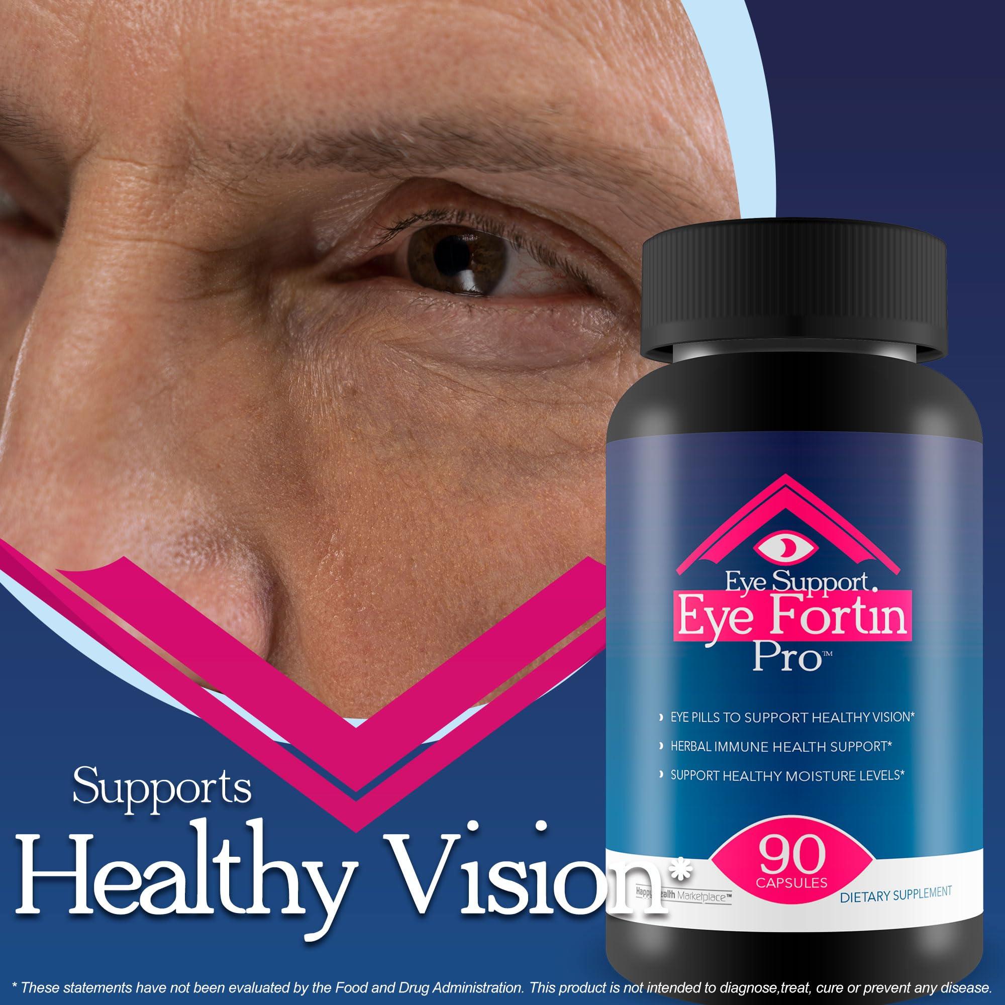 Happy Health Marketplace Eye Support Eye Fortin Pro - Our Best Eye Pills for Vision - Eye Care Supplements Healthy Vision Supplement - Herbal Vision Supplements for Adults - Pro Eyefortin Supplement Eye Support Vitamins