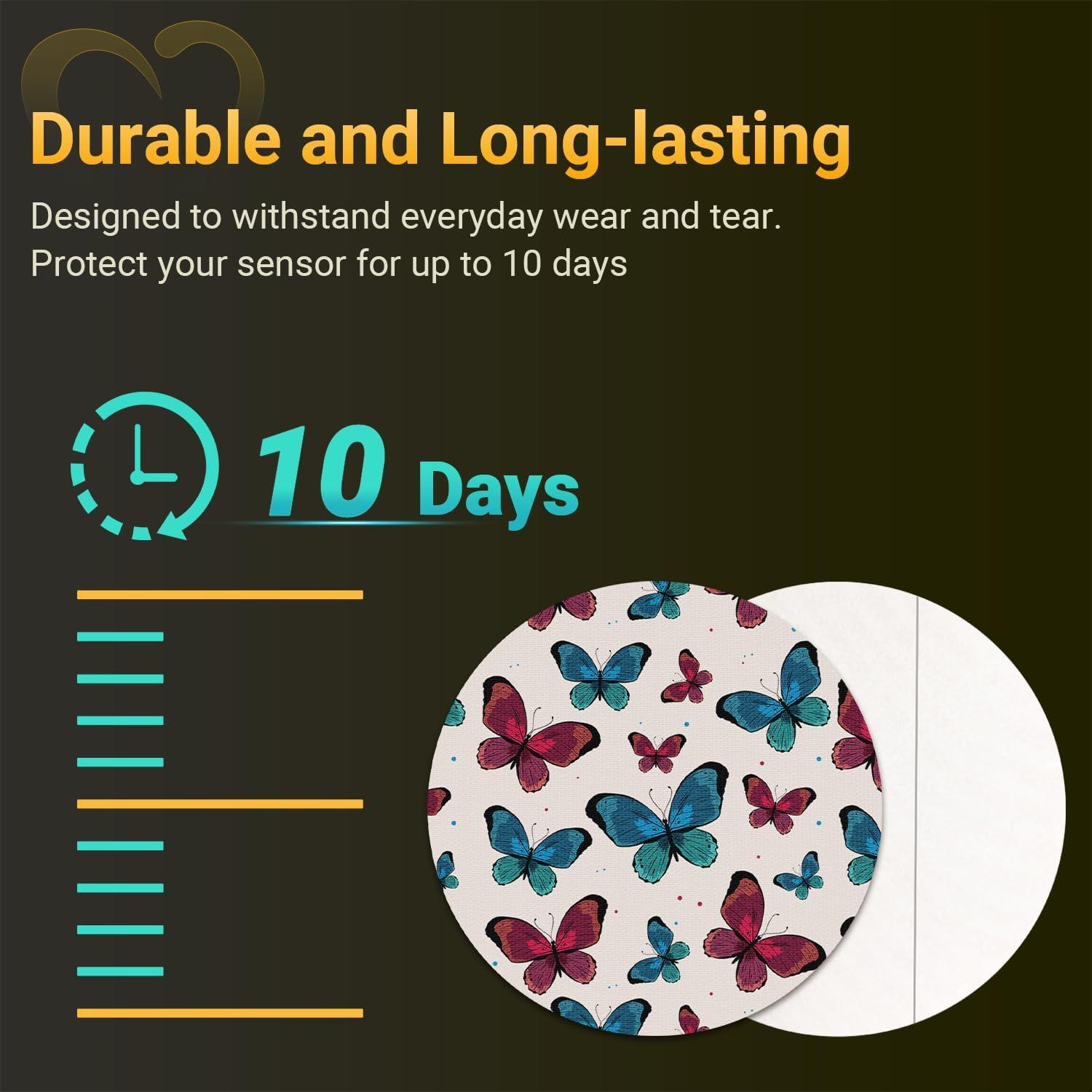 Amolyfe Amolyfe - Dexcom G7 Over Patches, 10-Pack Dexcom Stelo Overpatches, Bump-Proof with Hard Cap, Waterproof, Breathable, Medical Adhesive, 10-Day CGM Protection (Flower)