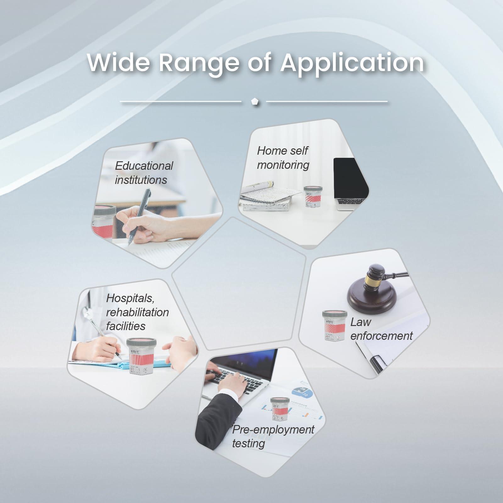 U Catch [5 Pack] Multidrug Test Cup Kit: 12 Panel Urine Test Cup Rapid Test at Home -The Largest DOA Cup