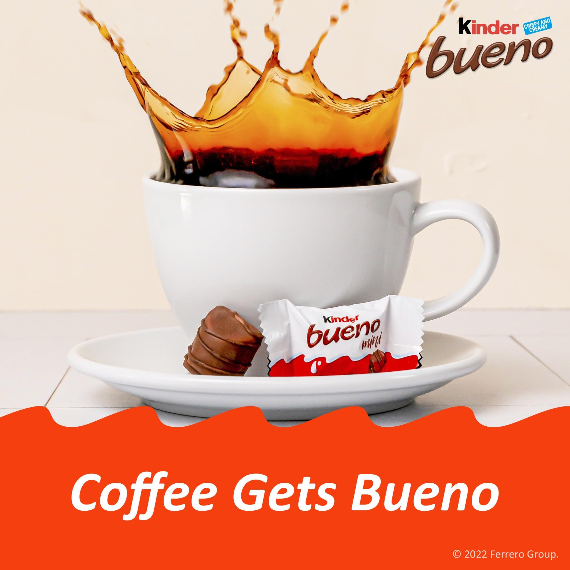 Kinder Bueno Kinder Bueno Mini, Milk Chocolate and Hazelnut Cream, Individually Wrapped Chocolate Bars, Share Size, 5.7 oz