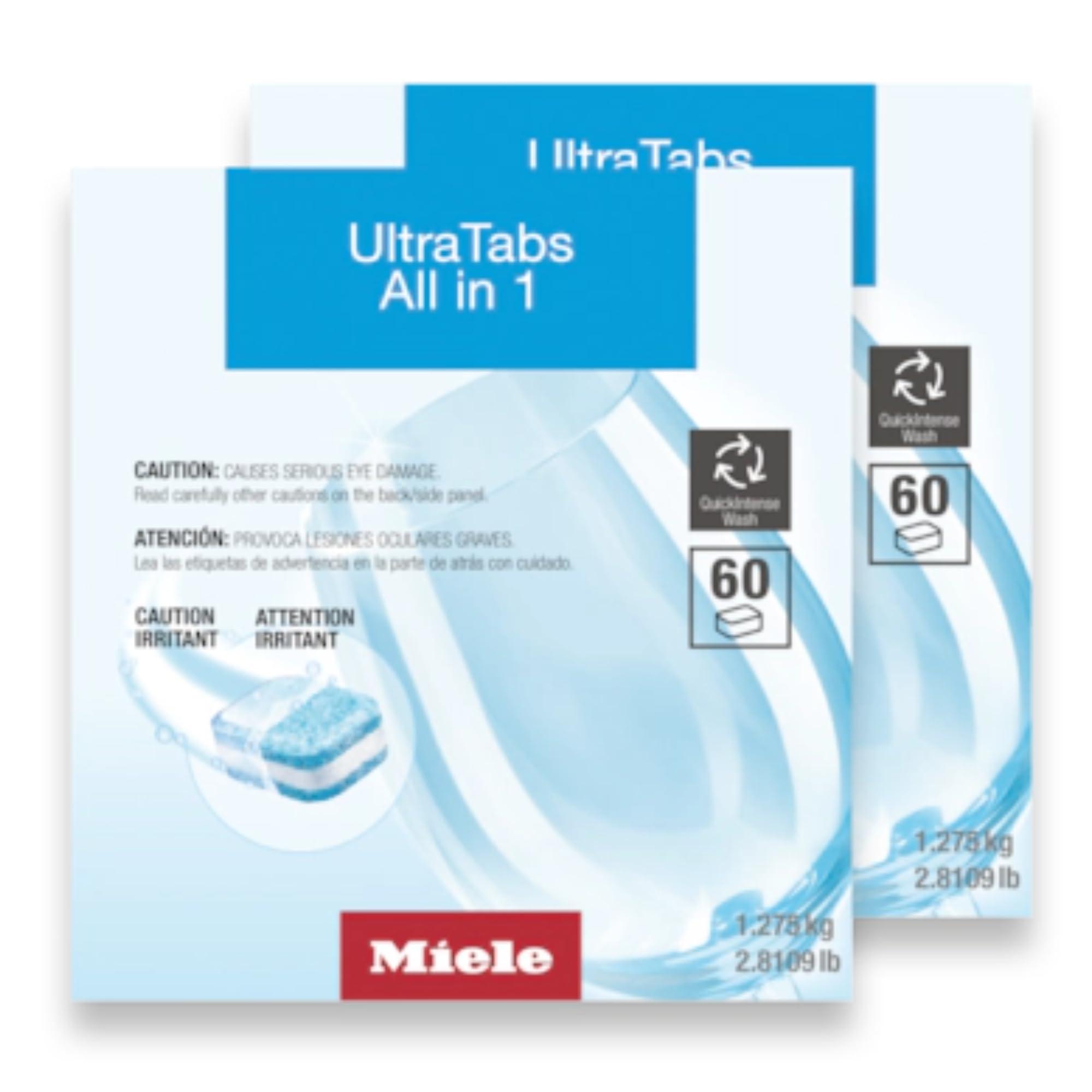 Miele Miele UltraTabs All-in-One Dishwasher Detergent Tabs, Compatible with All Dishwashers, 60 Tabs, 2 Pack