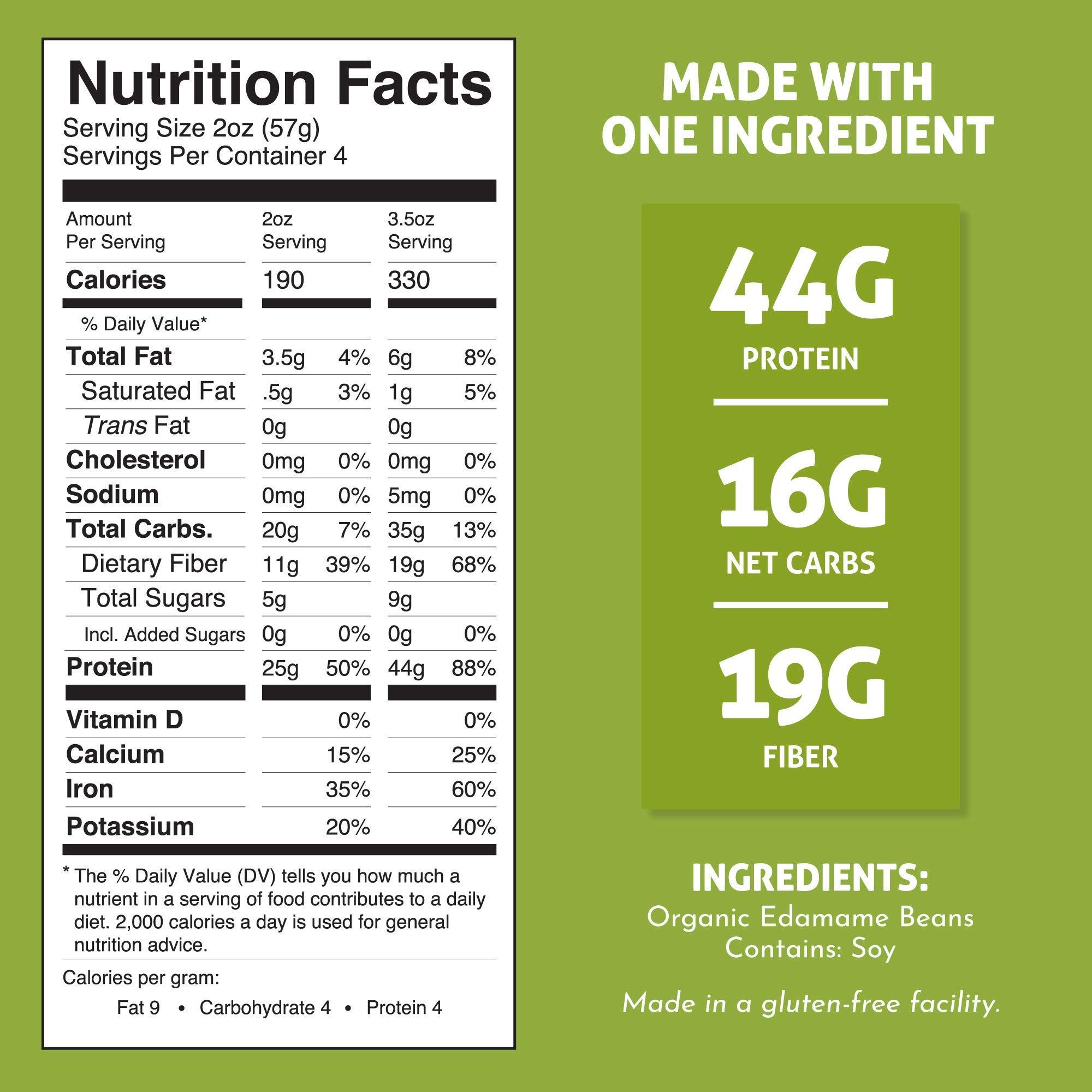 The Only Bean The Only Bean - Organic Edamame Spaghetti Pasta - High Protein, Keto Friendly, Gluten-Free, Vegan, Non-GMO, Kosher, Low Carb, Plant-Based Bean Noodles - 8 oz (1 Pack)