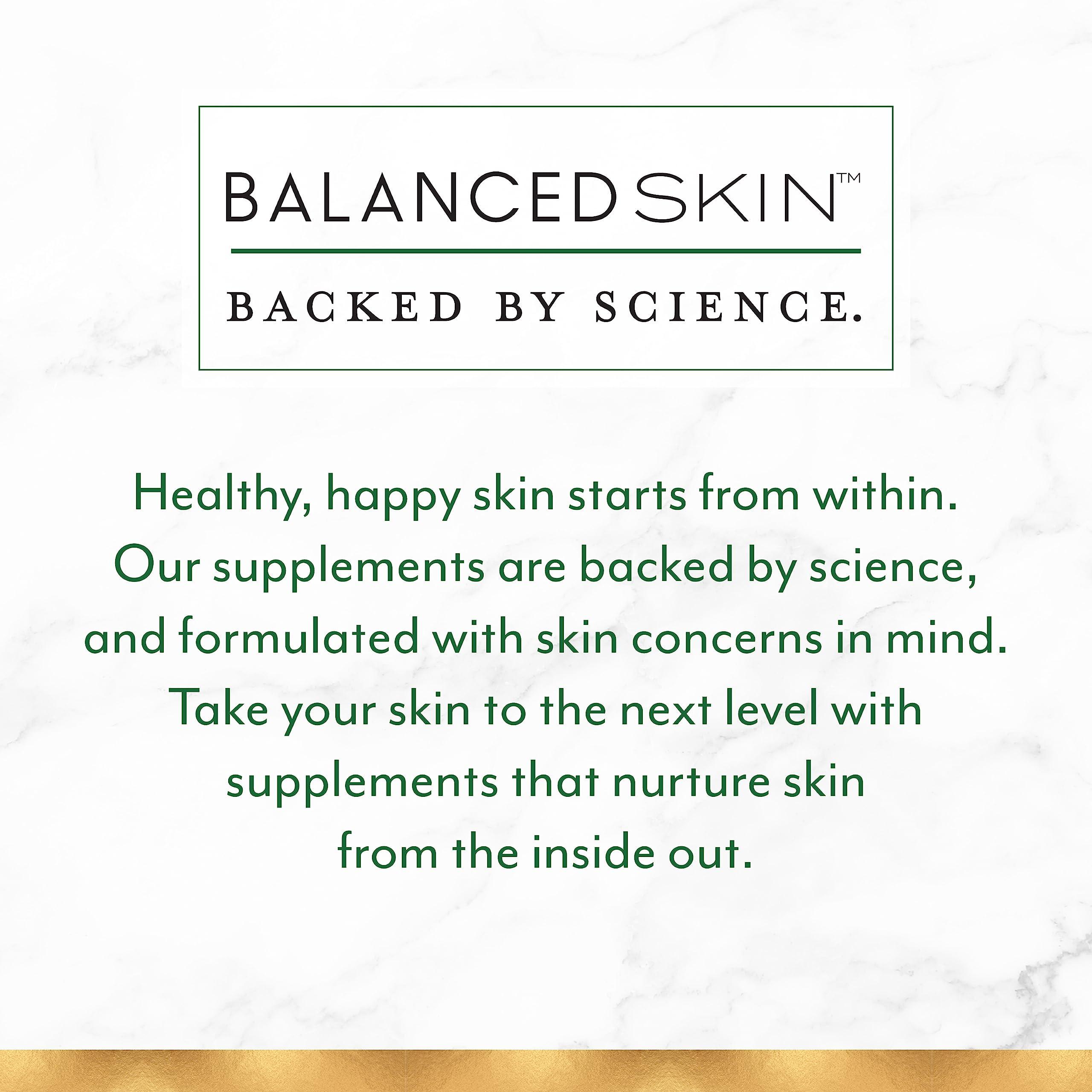 BALANCED SKIN Clear Skin Vitamins for Women & Men - Supplement for Healthy Glowing Skin and Acne Control* - Patented and Dermatologist Developed Hormonal & Cystic Acne Pills