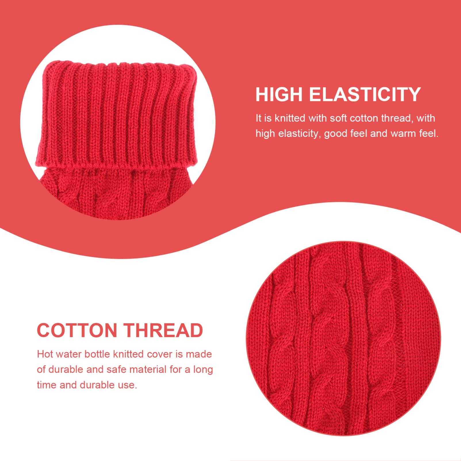 Cabilock Cabilock 4pcs Hot Water Bottle Knitted Cover Hot Water Pouch Cover Knit Hot Water Bag Water Bottle Heater Cover Hand Warm Water Bottle Cover Winter Supply Cloth Cover Outdoor Cotton Thread