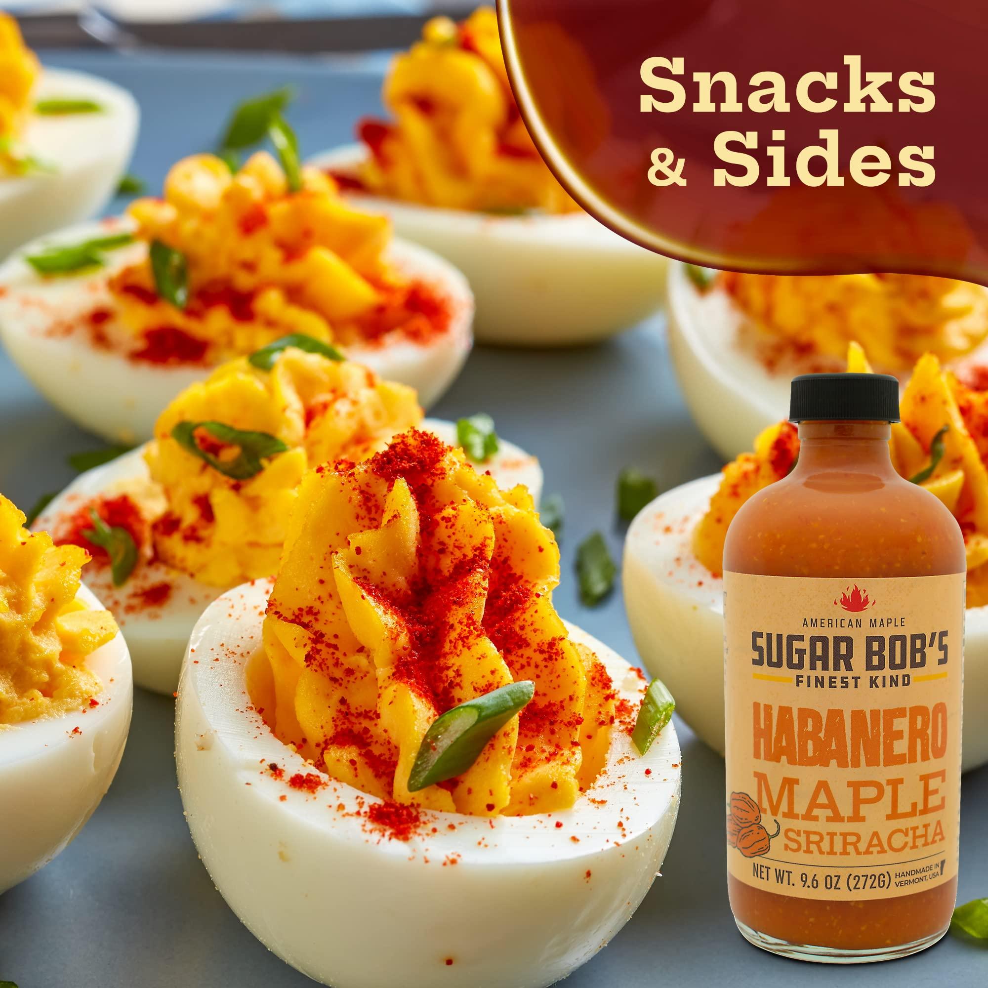 Sugar Bob's Finest Kind Sugar Bob\'s Finest Kind, Habanero Maple Sriracha Hot Sauce, Very Hot Sauce with Garlic, Bell and Habanero Peppers, Net Weight 9.6 oz