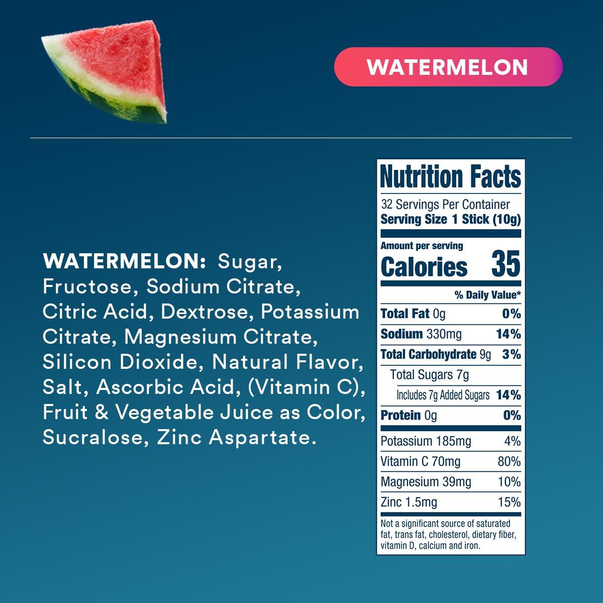 DripDrop DripDrop Hydration - Watermelon - Electrolyte Drink Mix Single Serve Hydration Powder Packets | Non-GMO, Gluten Free, Vegan | 32 Sticks