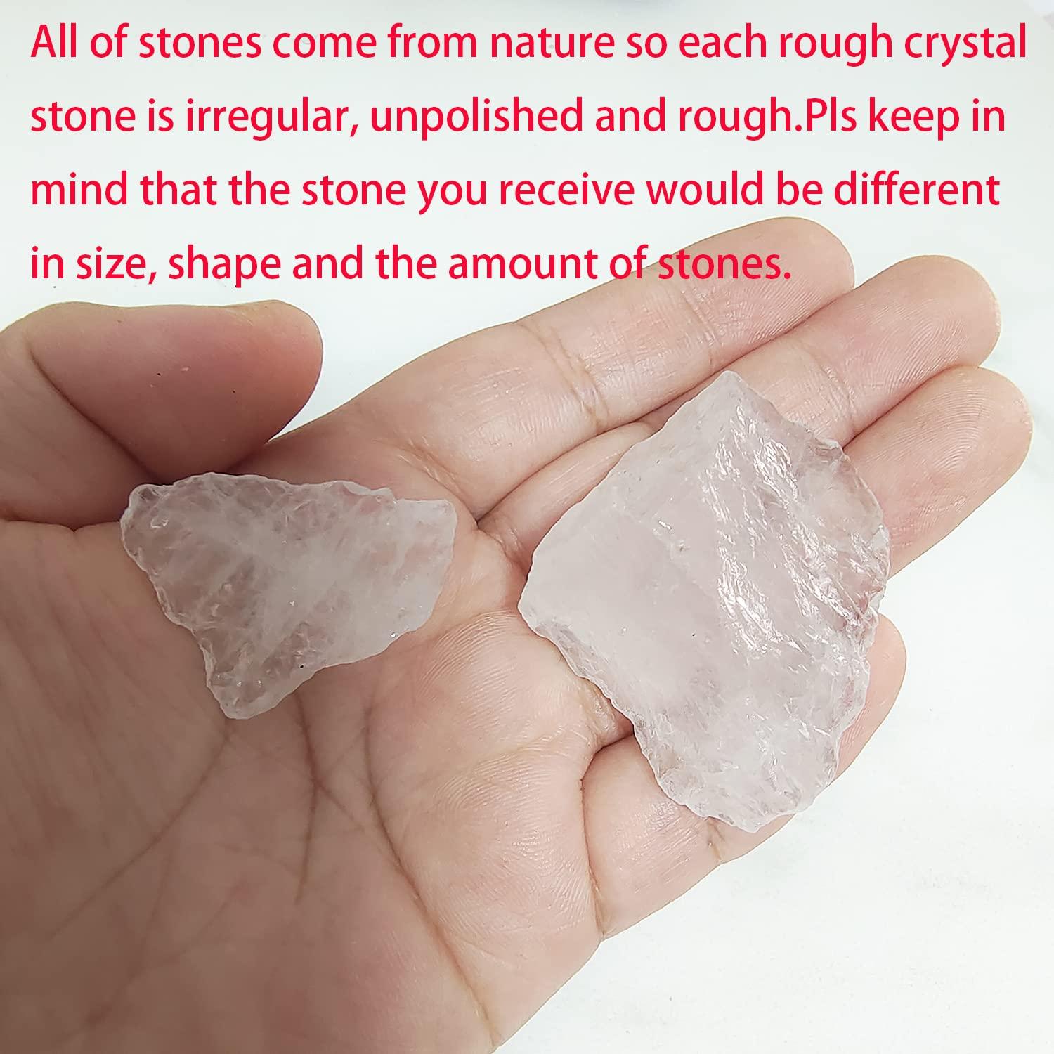 HaoChong HaoChong 250g White Quartz Rough Stones BulkNatural Raw Quartz Crystal Fountain Rocks for Cabbing,Tumbling,Polishing,Wrapping, Reiki,Aquarium Decoration,Healing Crystals(White)