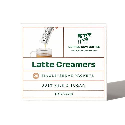 Copper Cow Coffee Copper Cow Coffee California Sweetened Condensed Milk Creamers – Single-Serve and All-Natural Pre-Filled Packets – (25 Pack)