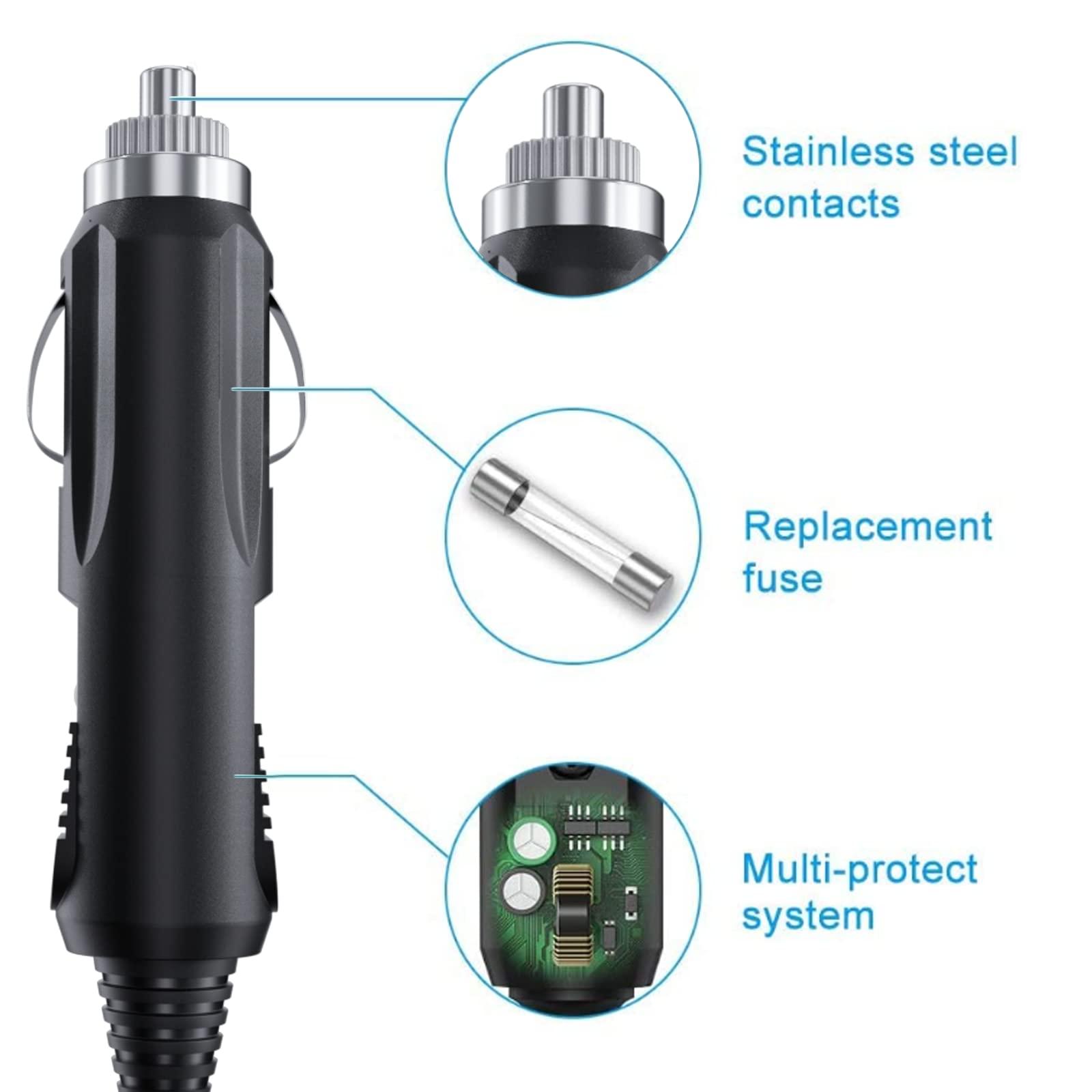 IBERLS for Resmed Airsense 10 DC Adapter Converter 12V Power Cord for Air Sense S10 AirCurve 10 BiPAP Machine 370006 370001 37297 37207 12Volt Charger(7.8FT, Travel, Camping)