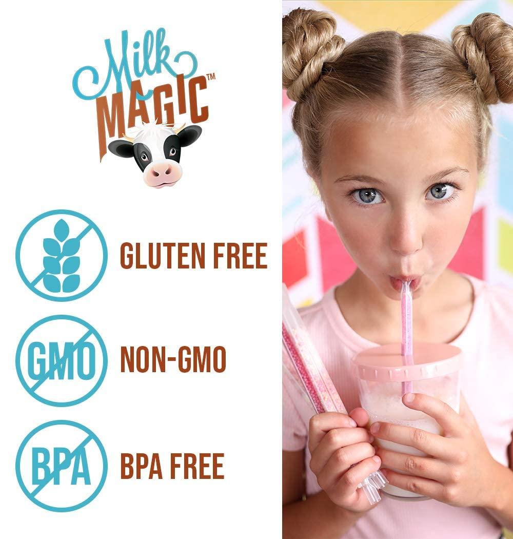 MILK MAGIC Milk Magic Milk Flavoring Straws, 4-Pack Bundle (16 count), Chocolate, Strawberry, Cotton Candy, Cookies & Cream Cereal Straws