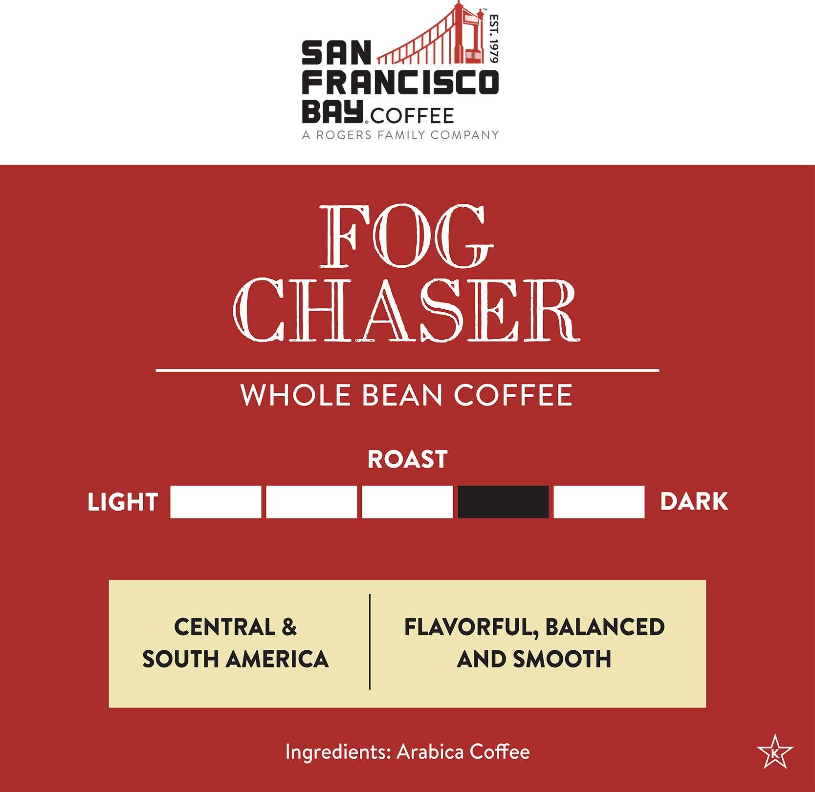 SAN FRANCISCO BAY San Francisco Bay Whole Bean Coffee - Fog Chaser (2lb Bag), Medium Dark Roast (Pack of 6)