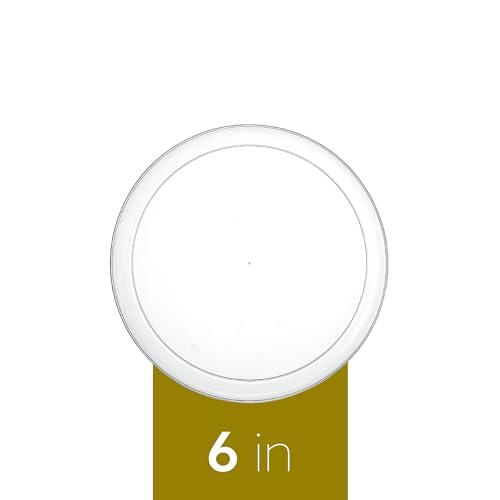 PLASTICPRO PLASTICPRO Plastic Party Plates Edge Collection Premium heavyweight Elegant Disposable Tableware Dishes (Clear, 6.3\'\' INCH PLATES)