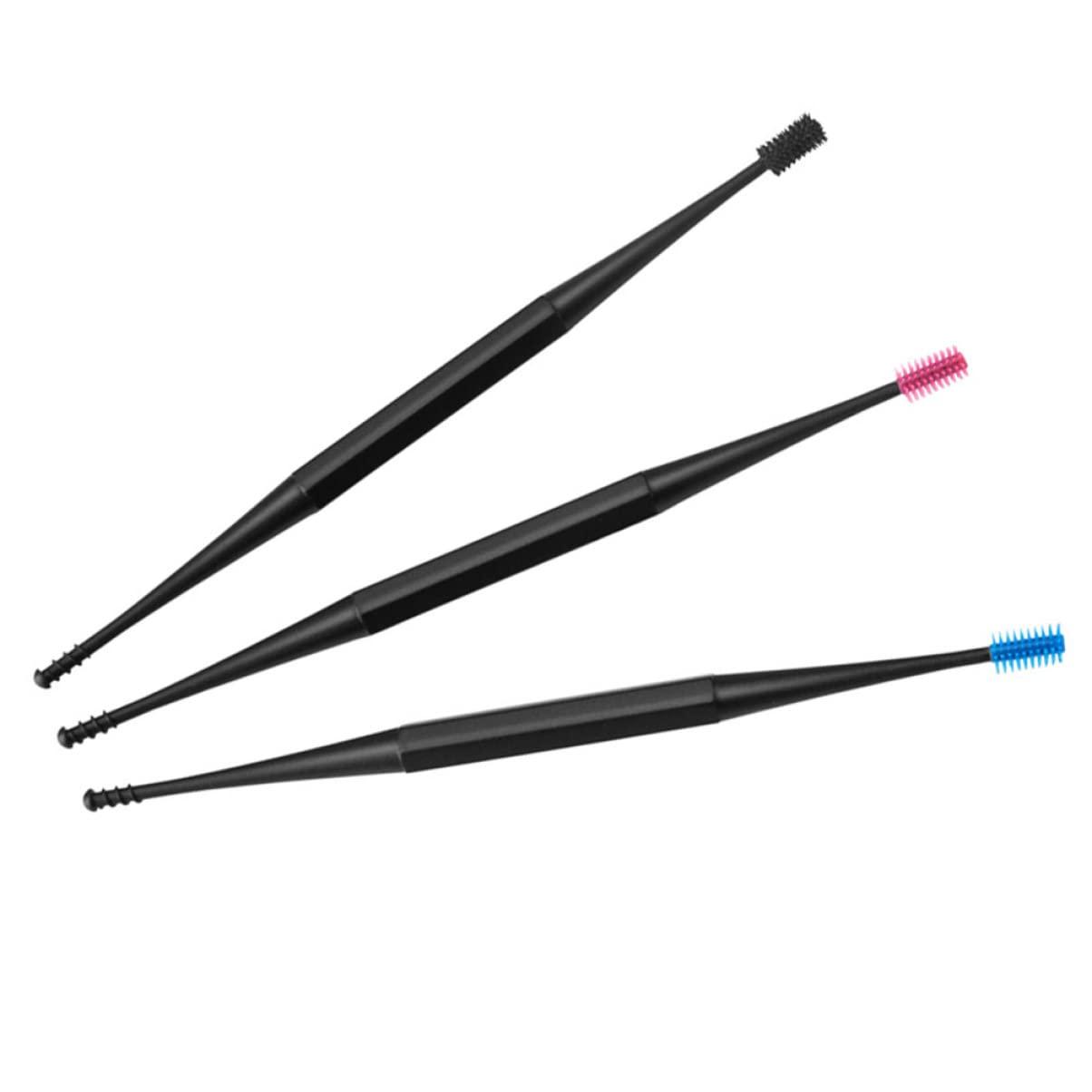 Healifty 9 pcs Silicone Earpicks Spiral and End Men Pick Tool Remover Women Double-Ended Earwax Double Massage Mixed Double-end Color for Adults Spoon Removal Wax Soft