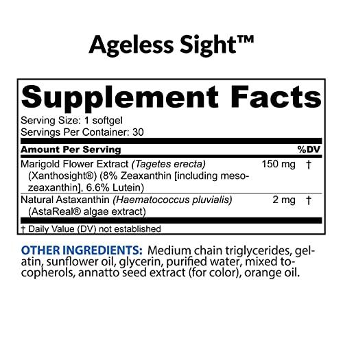 BioTrust BioTrust Ageless Sight, Blue Light Protection, Promotes Optimal Eye Health, Visual Performance and Brain Health, Support for Digital Eye Strain, Non-GMO, Gluten-Free, 30 Soft gels